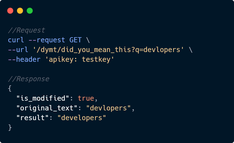 Did you Mean This API Code Sample