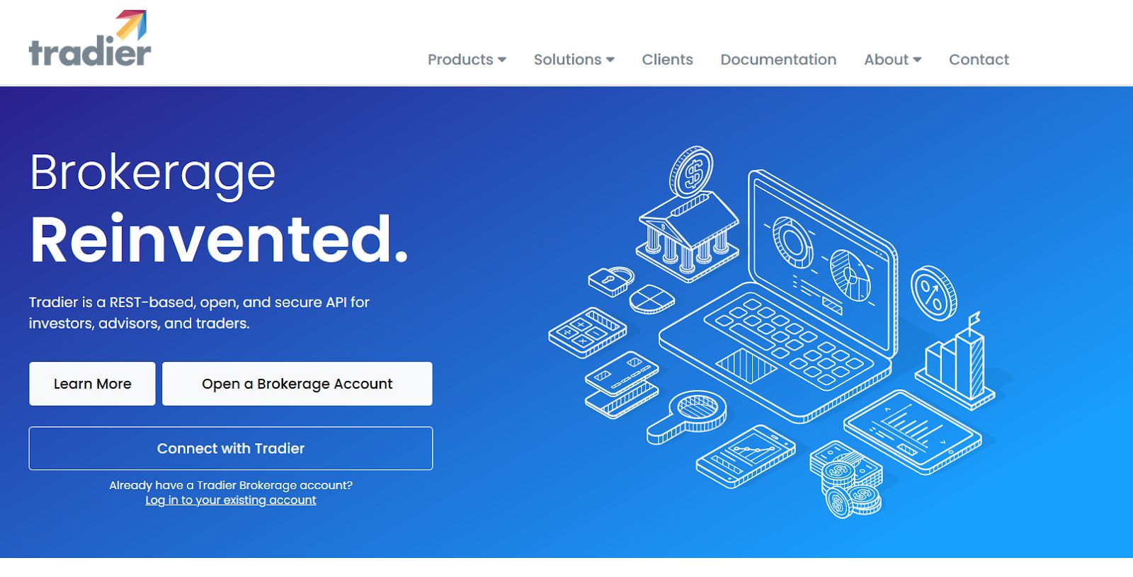 Tradier Homepage